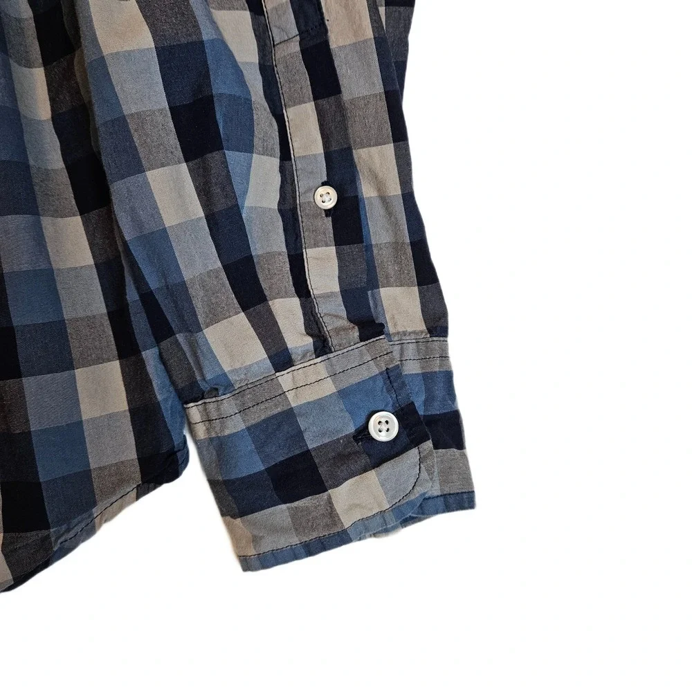 J.Crew Size Large Blue‎ Plaid Button-Up Shirt